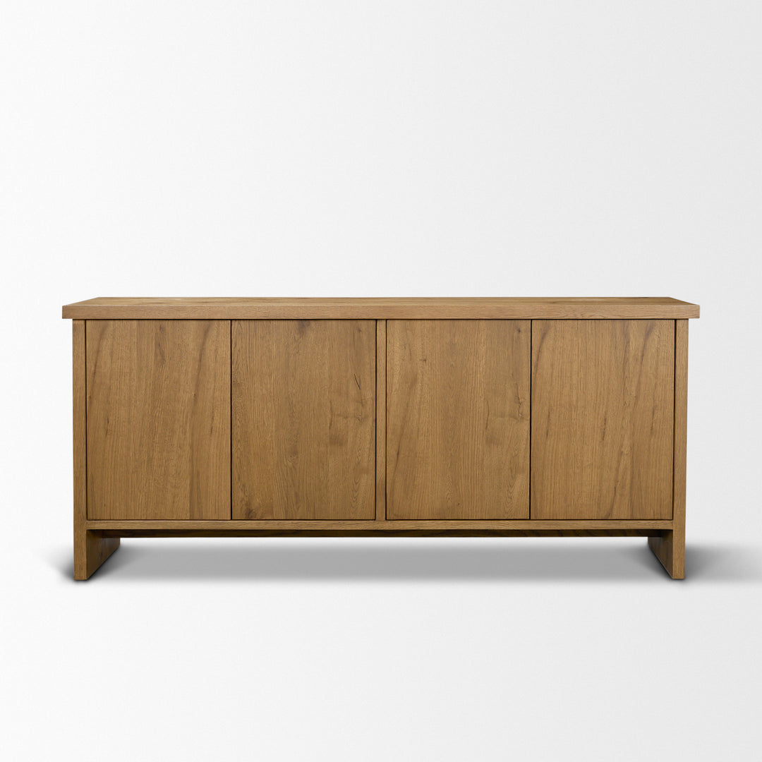 Alcott Brown Wood 4 Door Closed Sideboard