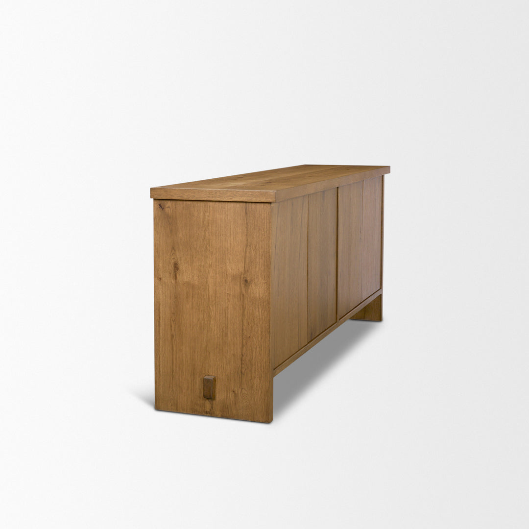 Alcott Brown Wood 4 Door Closed Sideboard