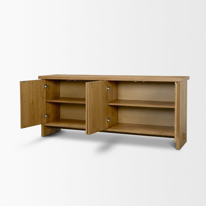 Alcott Brown Wood 4 Door Closed Sideboard