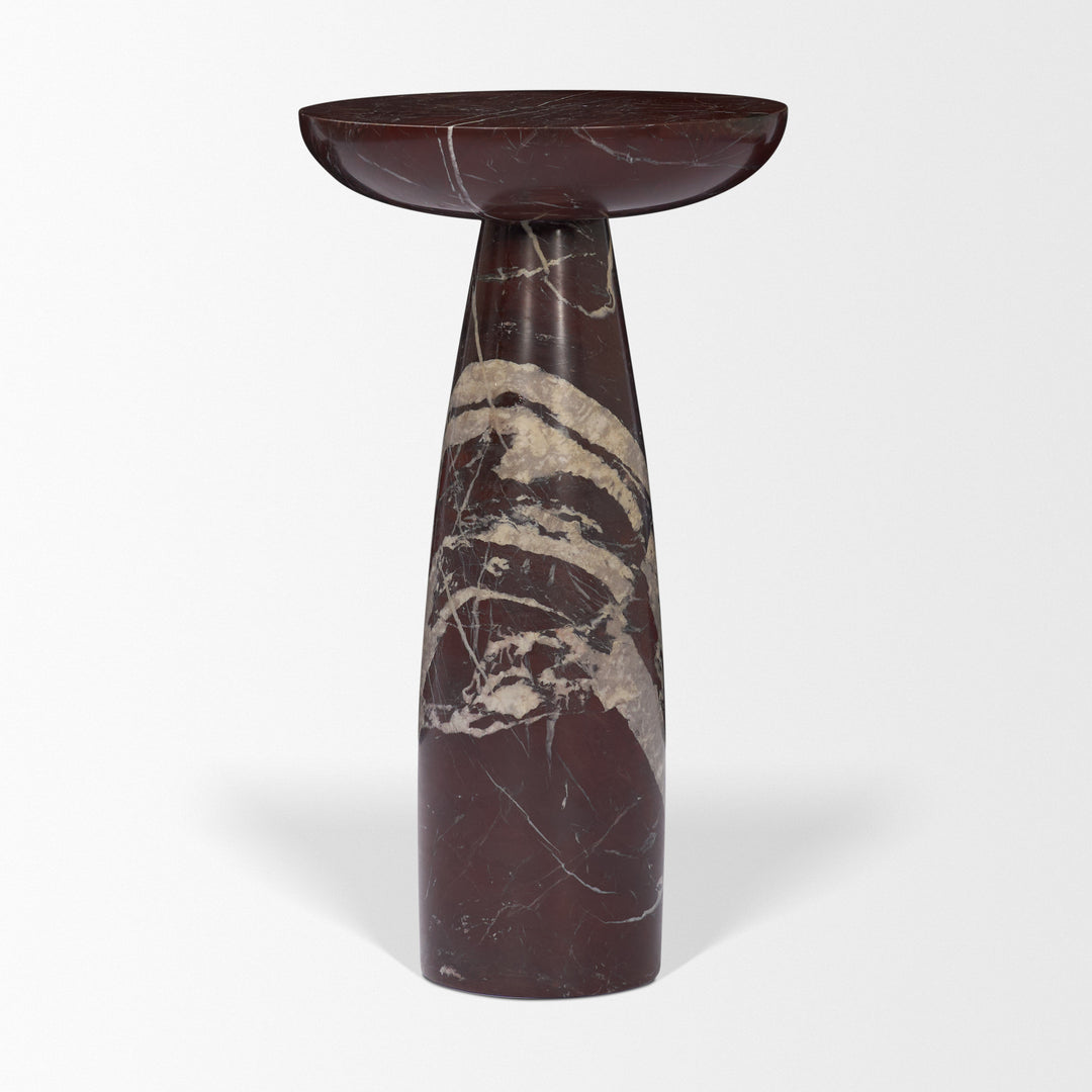 Bellancia Rosso Red Levanto Marble Pedastal Side Table