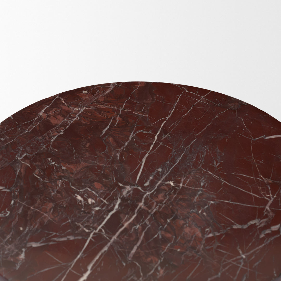 Bellancia Rosso Red Levanto Marble Pedastal Side Table