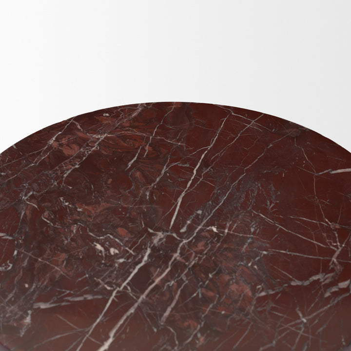 Bellancia Rosso Red Levanto Marble Pedastal Side Table