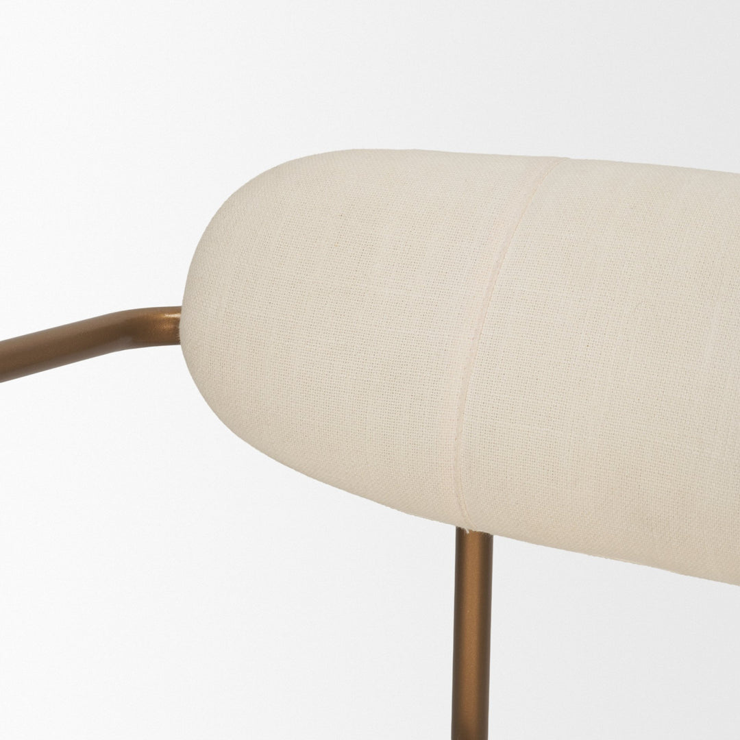 Parker I Cream Fabric Seat Gold Metal Frame Dining Chair