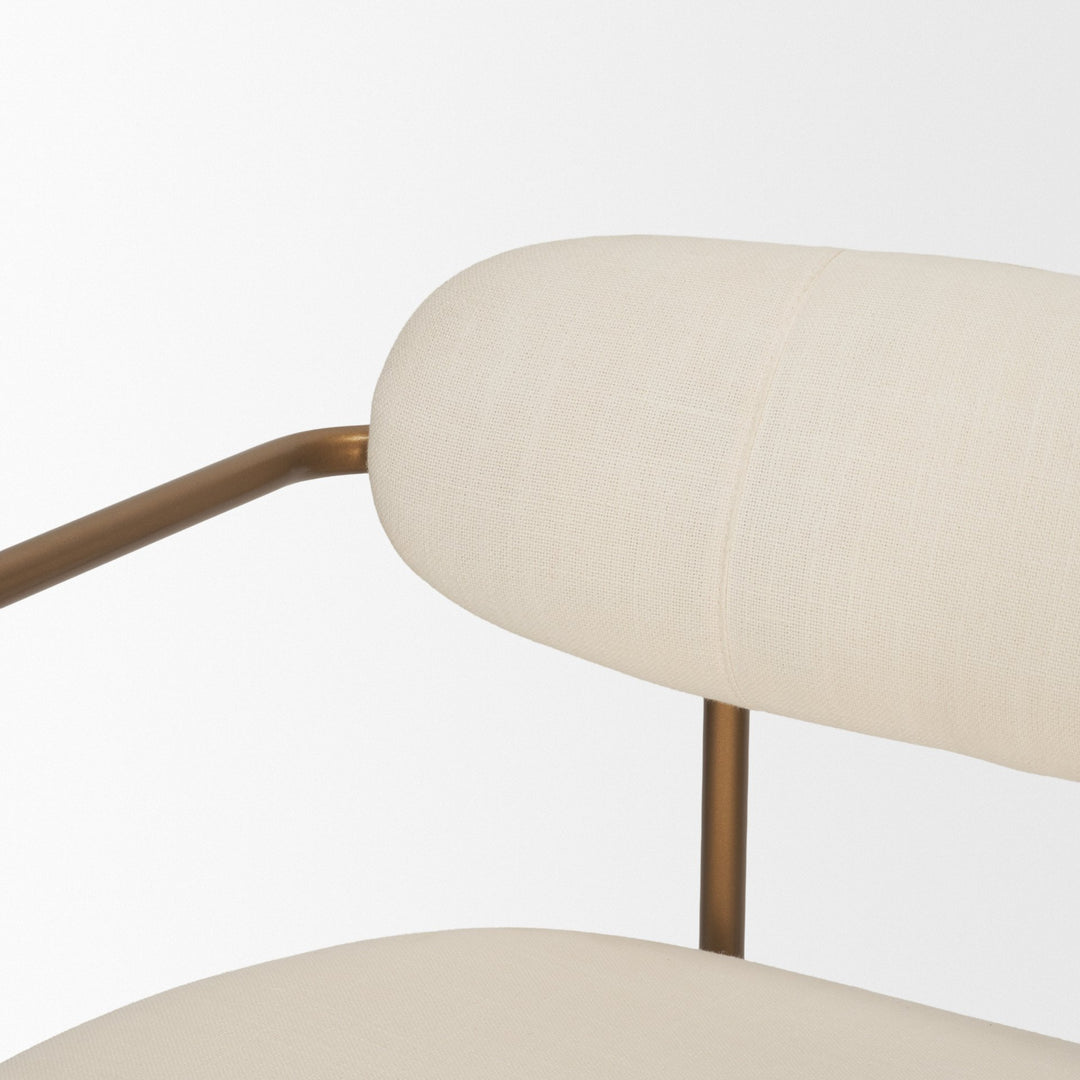 Parker Cream Fabric Seat Gold Metal Counter Stool