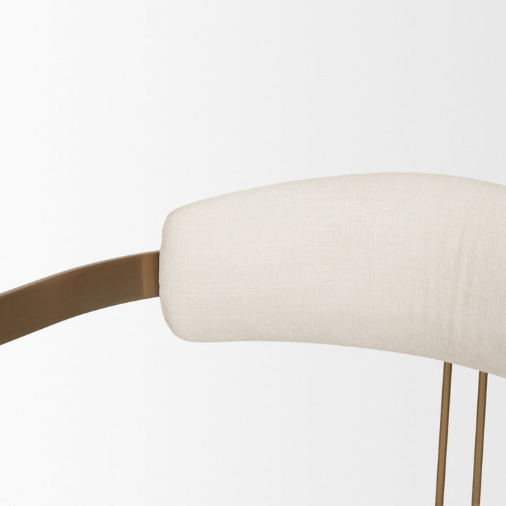 Hollyfield II Cream Fabric Seat W/ Gold Iron Frame Dining Chair
