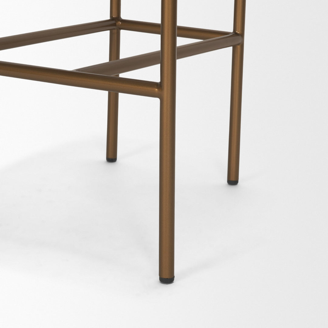 Parker Brown Leather Seat Gold Metal Counter Stool