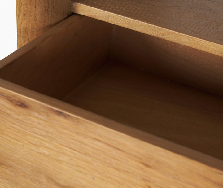 Belford 2-Door Open Light Brown Oak Wood Shelving Unit