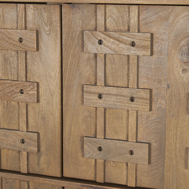 Truss Cool Brown Wood 6 Door Tall Cabinet