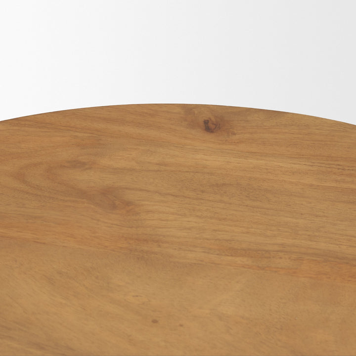 Stack Light Brown Wood Geometric Accent Table