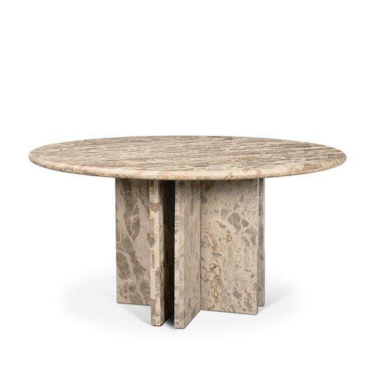 Rivaro Solid Beige Marble Round Dining Table
