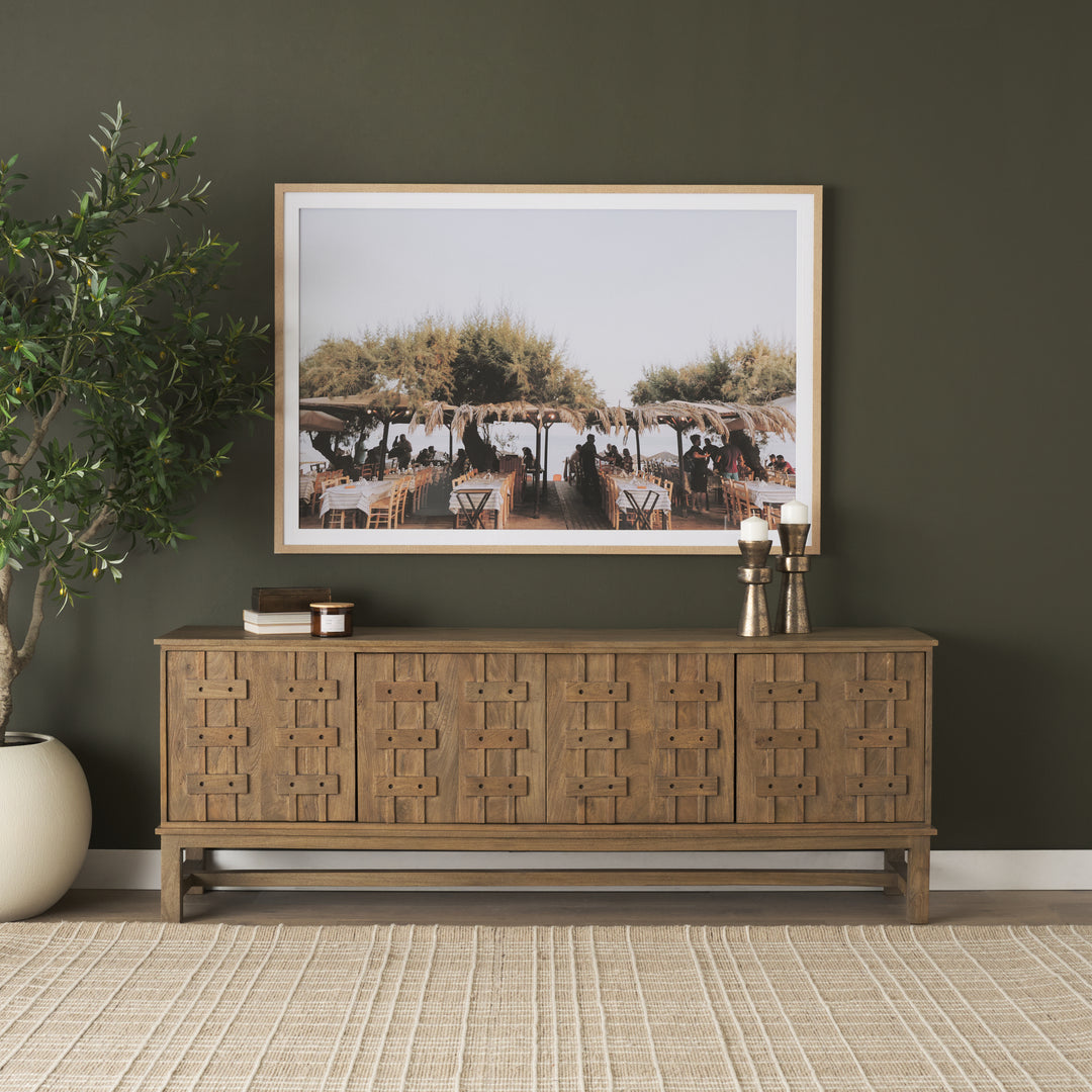 Truss Cool Brown Wood 4 Door Closed Sideboard