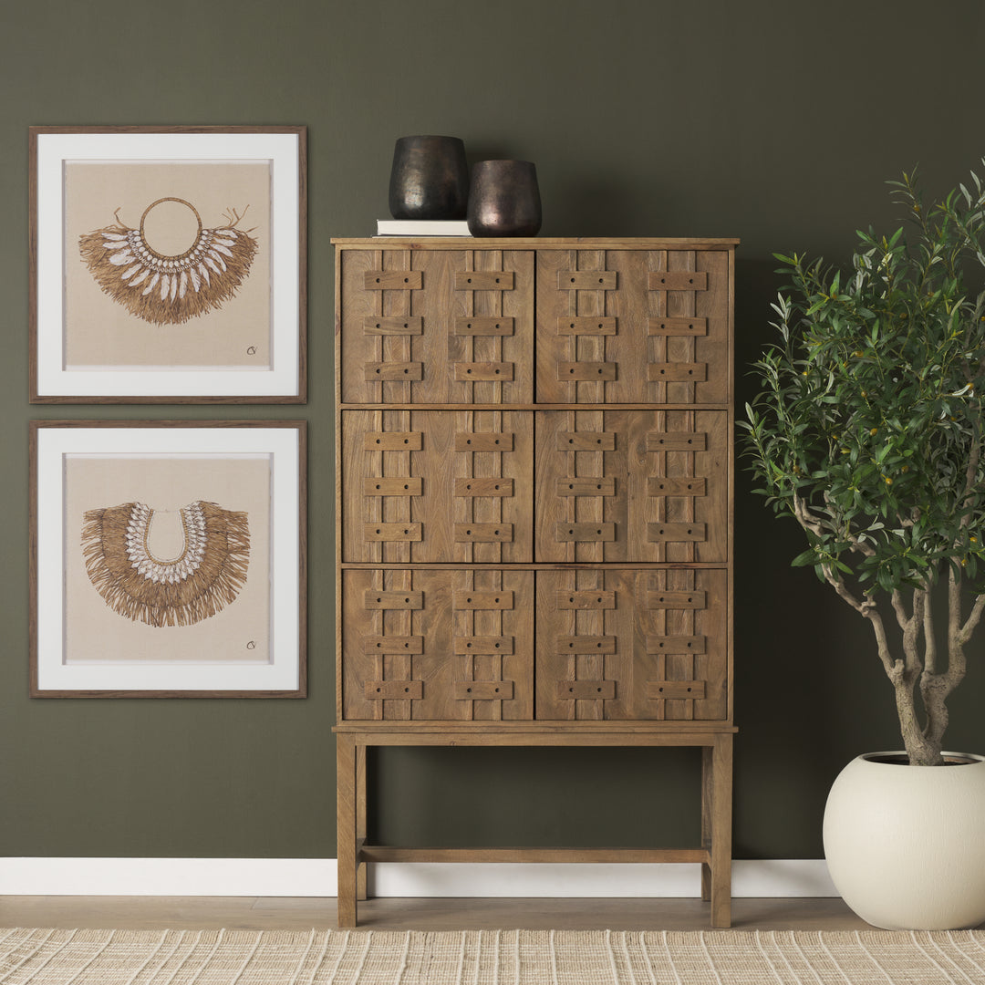 Truss Cool Brown Wood 6 Door Tall Cabinet