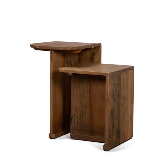 Lucan Mid-Dark Brown Reclaimed Wood Side Tables