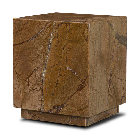 Matteo Solid Rainforest Rust Marble Square Side Table