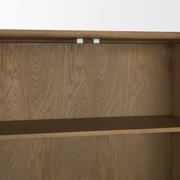 Hollis Gray-Brown Wood Curio Cabinet