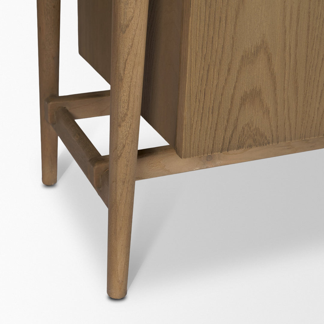 Hollis Gray-Brown Wood Curio Cabinet