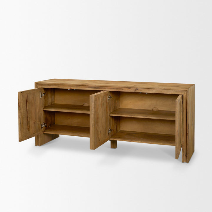 Notts Brown Wood 4-Door Closed Sideboard