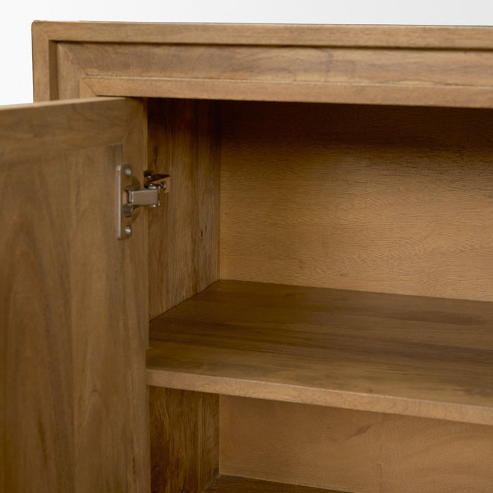 Notts Brown Wood 4-Door Closed Sideboard