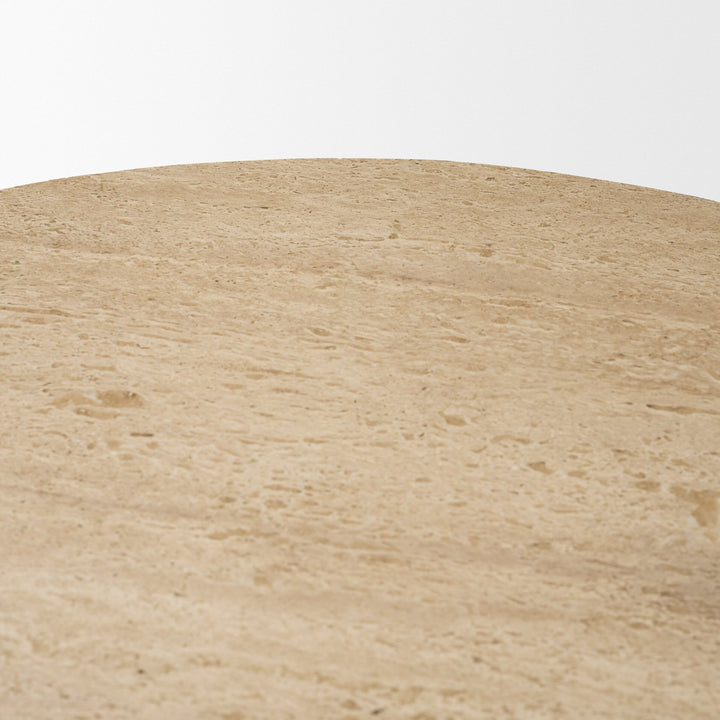 Siena 42" Round Travertine Pedestal Dining Table
