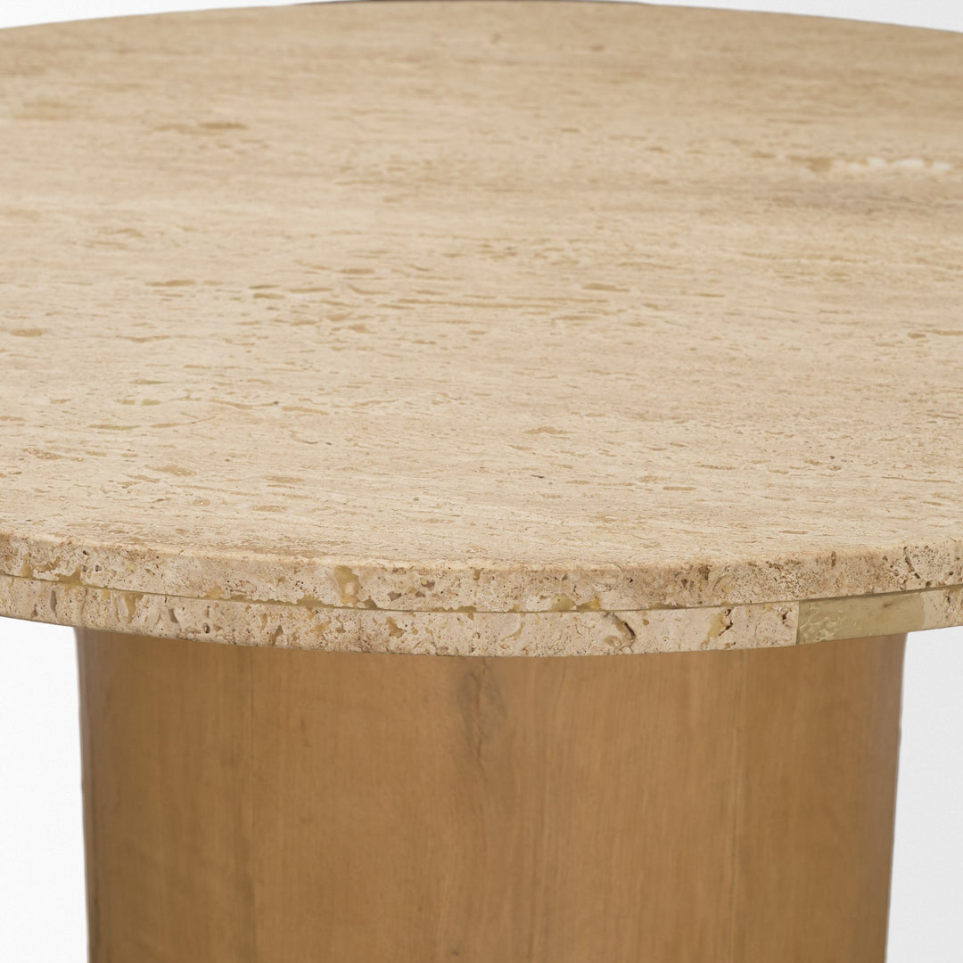 Siena 42" Round Travertine Pedestal Dining Table