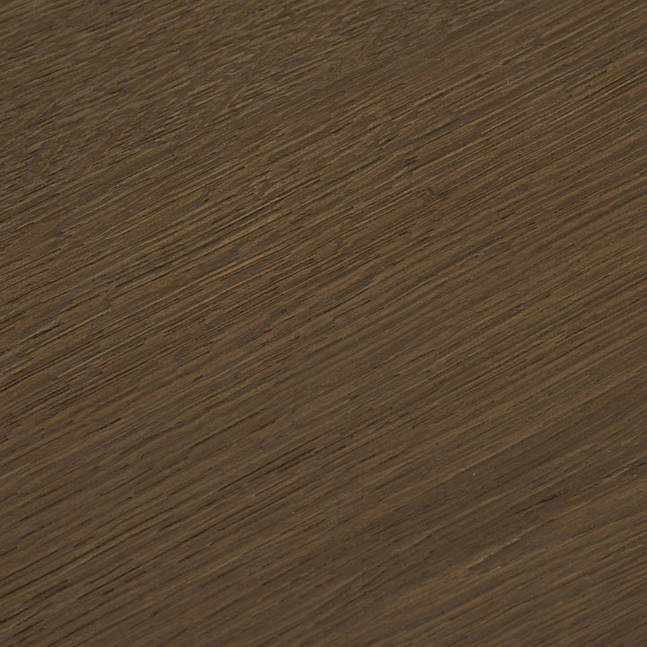 Lyonne Round Medium Brown Oak Wood Pedestal Side Tables