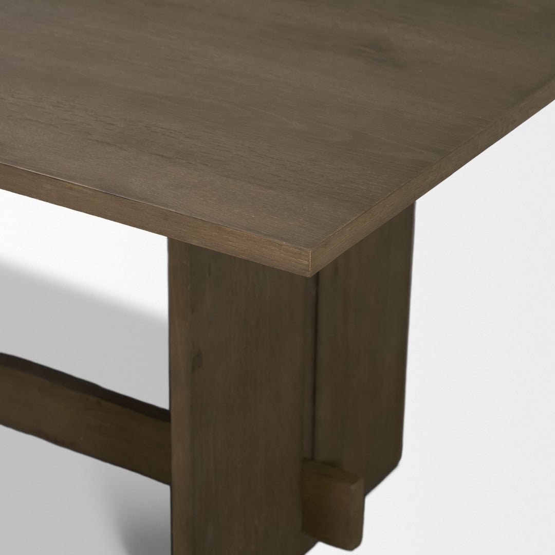 Aida 84" Rectangular Medium Brown Oak Wood Dining Table