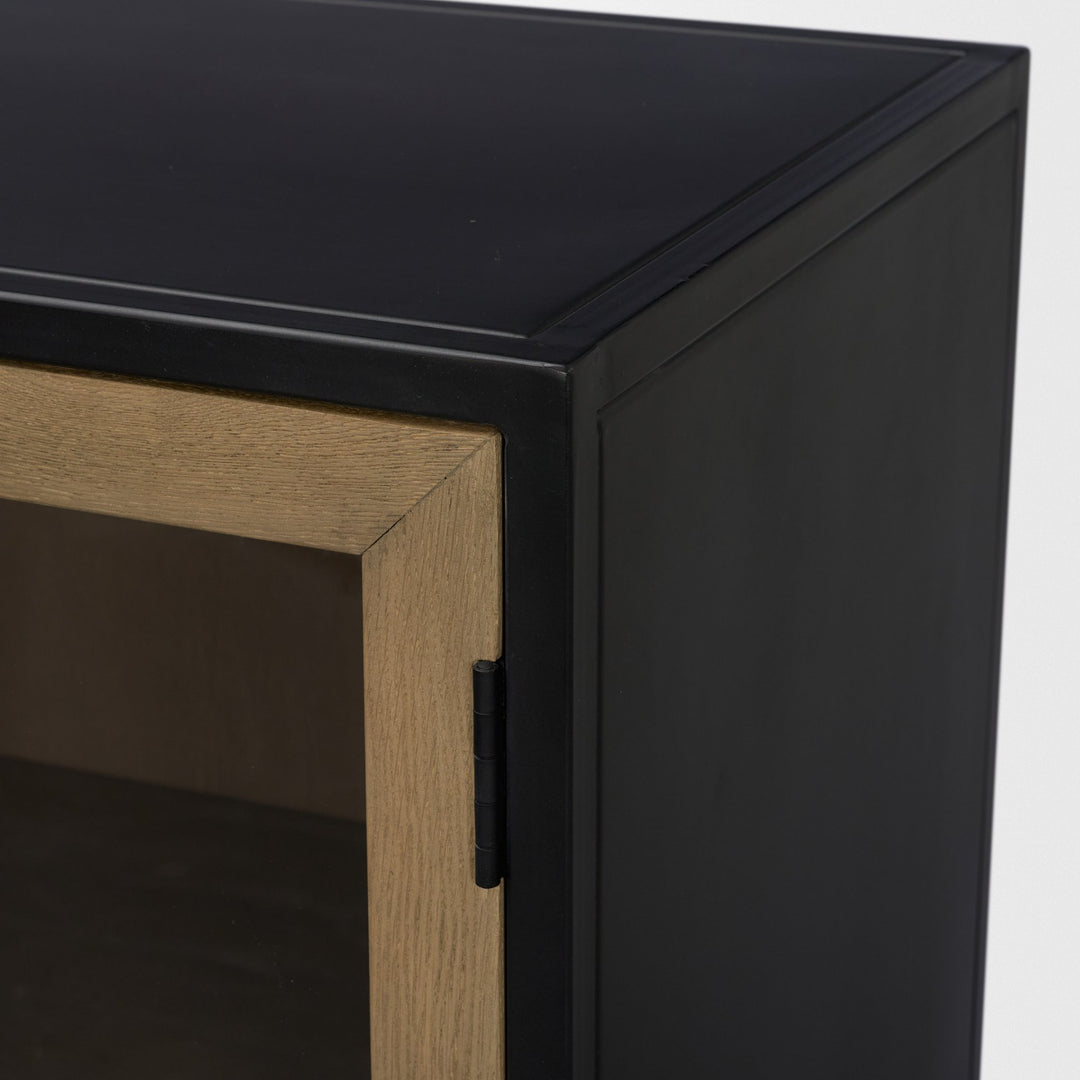 Sloan 40.0W Light Brown W/Black Metal Frame Accent Cabinet