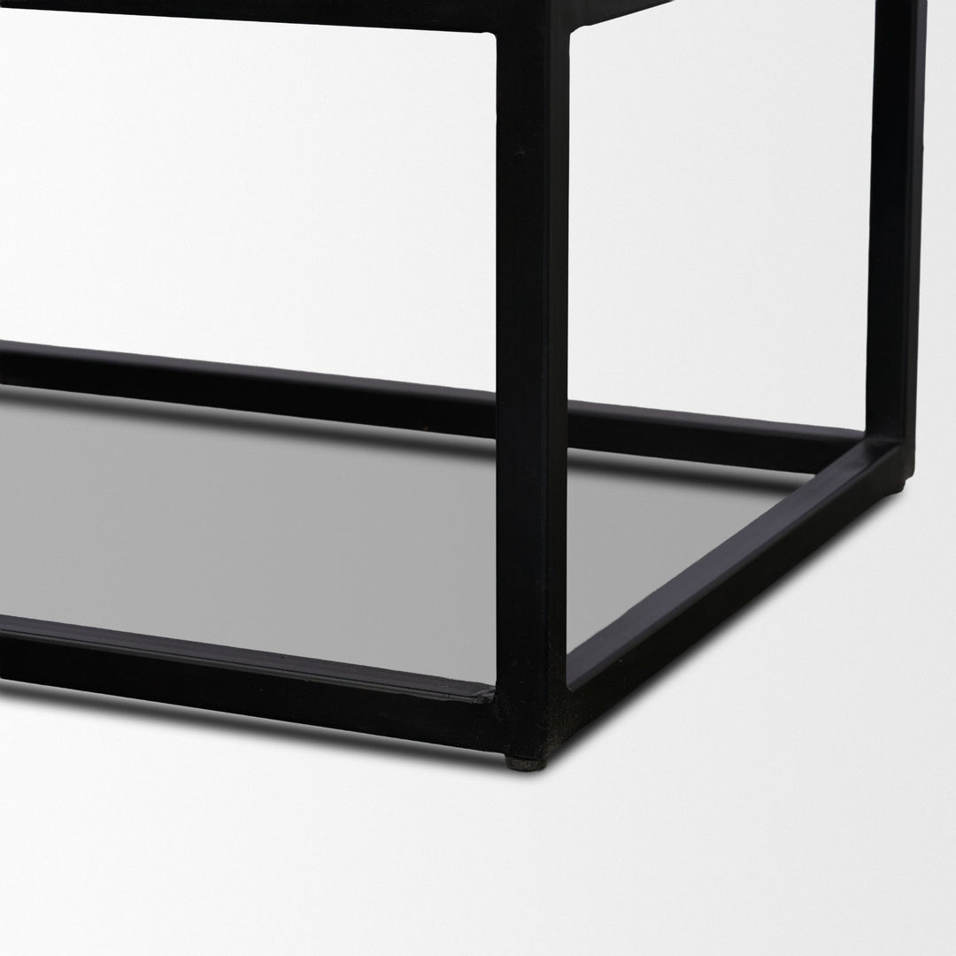 Sloan Light Brown W/ Black Metal Frame Side Table