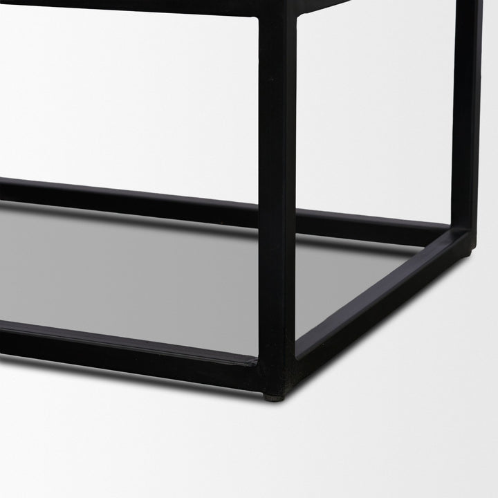 Sloan Light Brown W/ Black Metal Frame Side Table