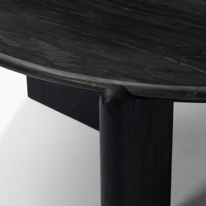 Rumer Black Wood w/ Black Marble Coffee Table