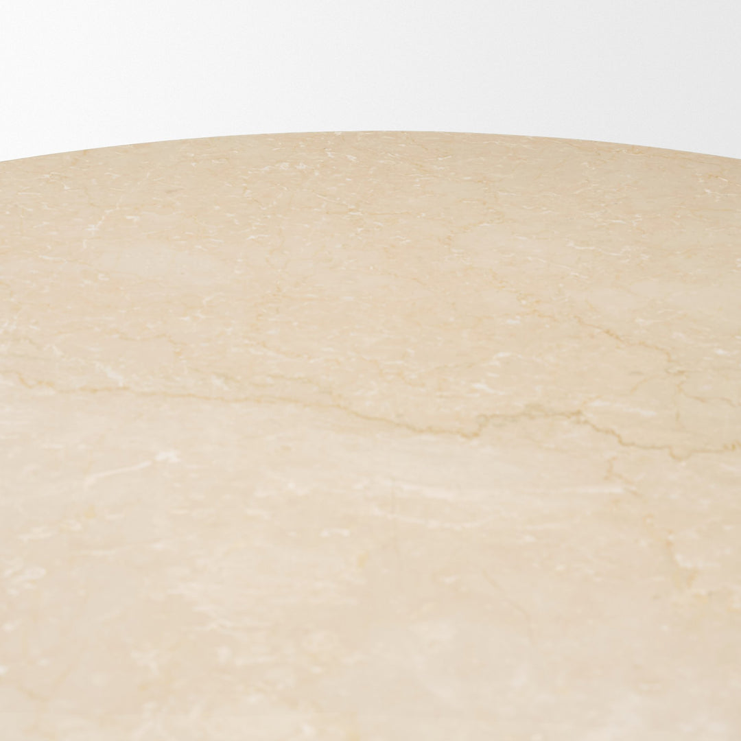Sorrano 59" Botticino Marble Round w/ Fluted Base Dining Table