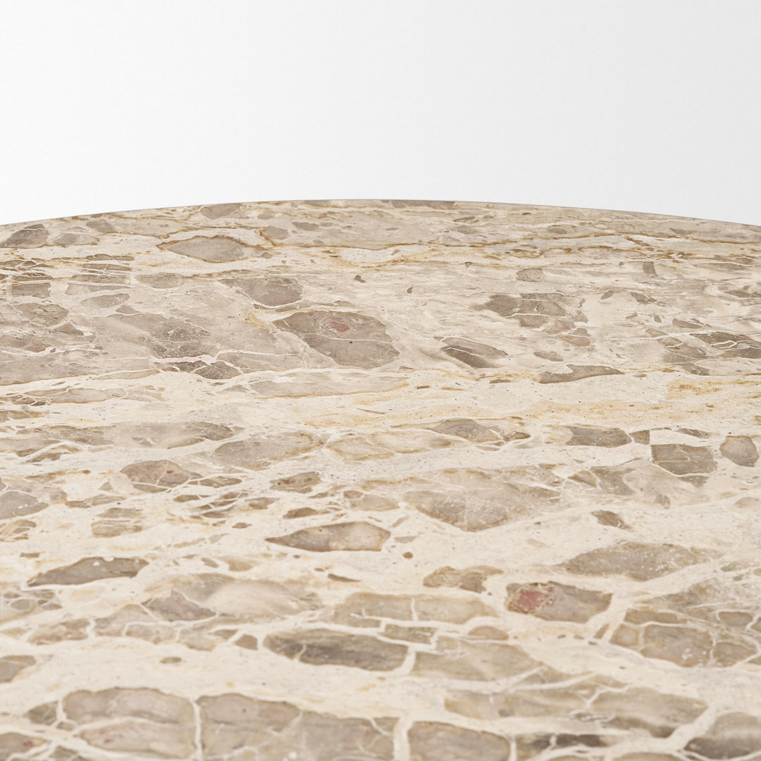 Rivaro Solid Beige Marble Round Dining Table