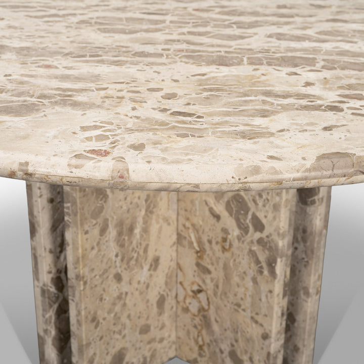 Rivaro Solid Beige Marble Round Dining Table