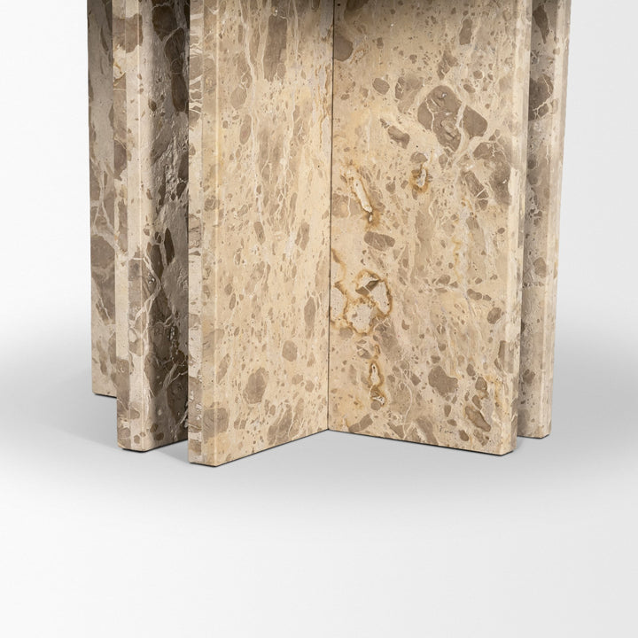 Rivaro Solid Beige Marble Round Dining Table