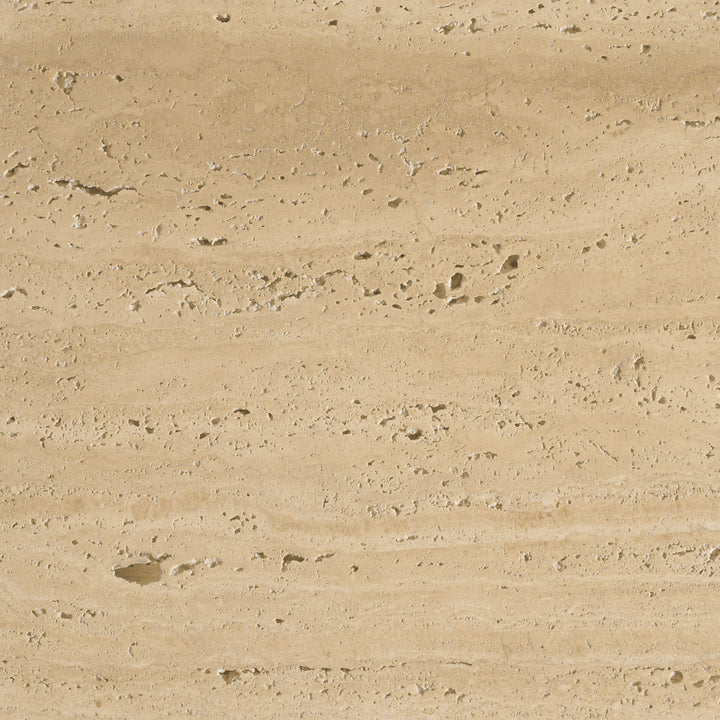 Tavora Ribbed Square Travertine Coffee Table