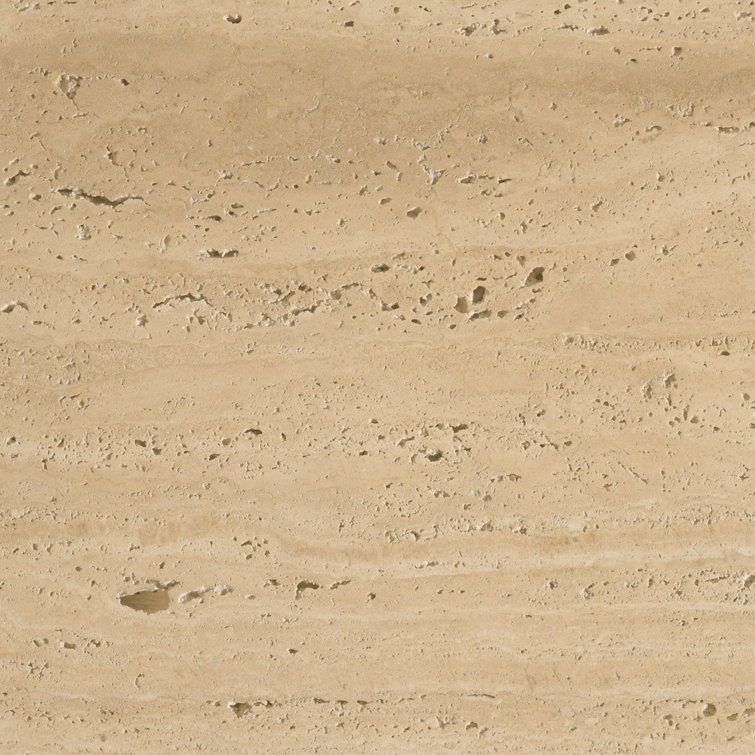 Elara Ribbed Oblong Travertine Coffee Table