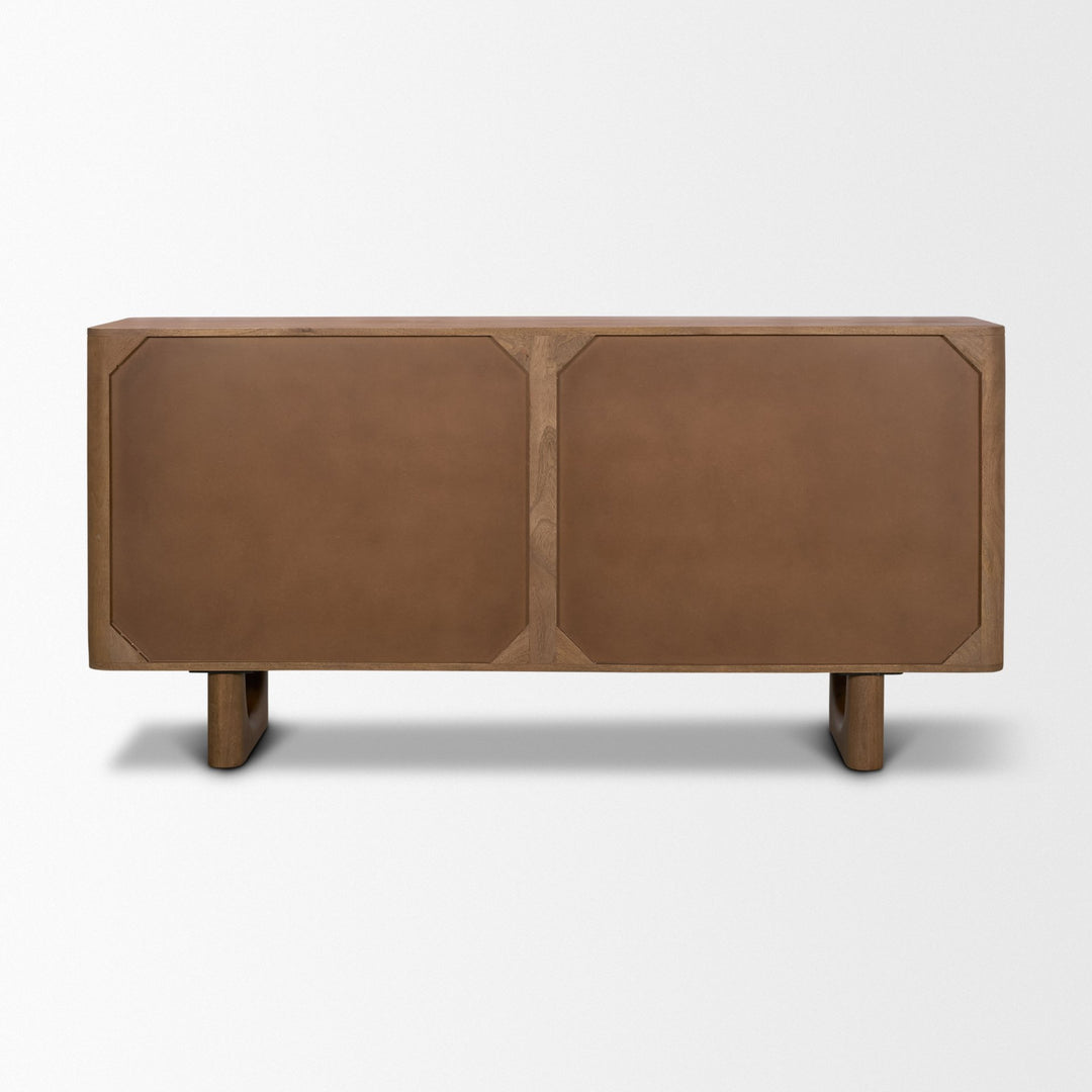 Wexlan Solid Wood w/ Leather Weave 4 Door Closed Sideboard