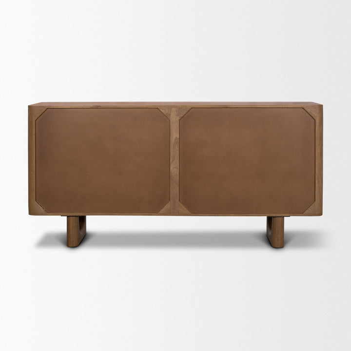 Wexlan Solid Wood w/ Leather Weave 4 Door Closed Sideboard