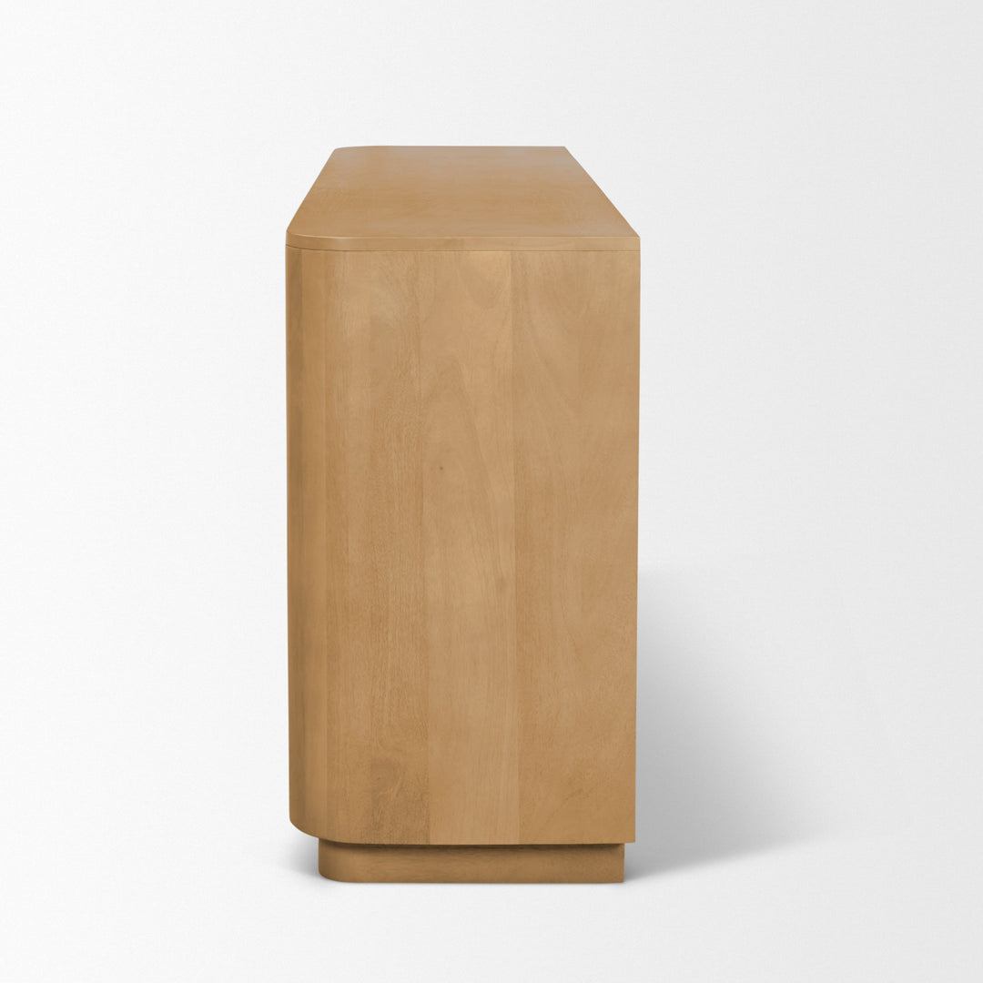 Serrin Solid Wood w/ Travertine 4 Door Closed Sideboard