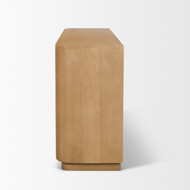 Serrin Solid Wood w/ Travertine 4 Door Closed Sideboard