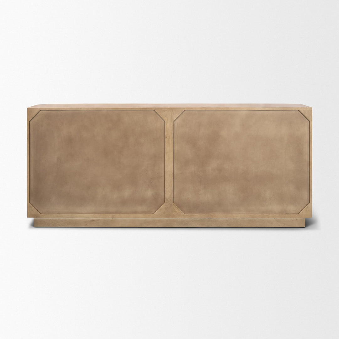 Serrin Solid Wood w/ Travertine 4 Door Closed Sideboard