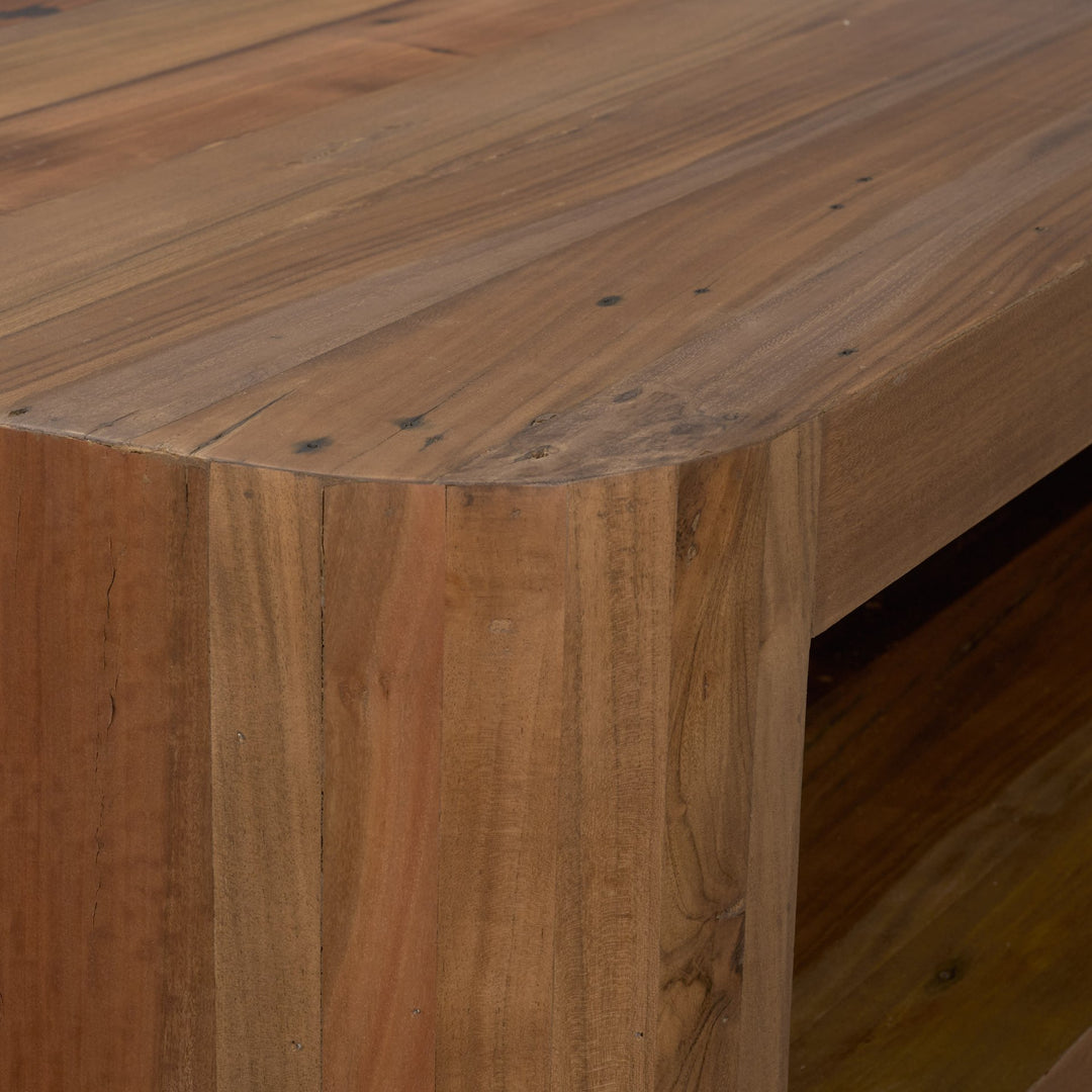Dunmore Solid Wood Rectangular Open Shelf Coffee Table