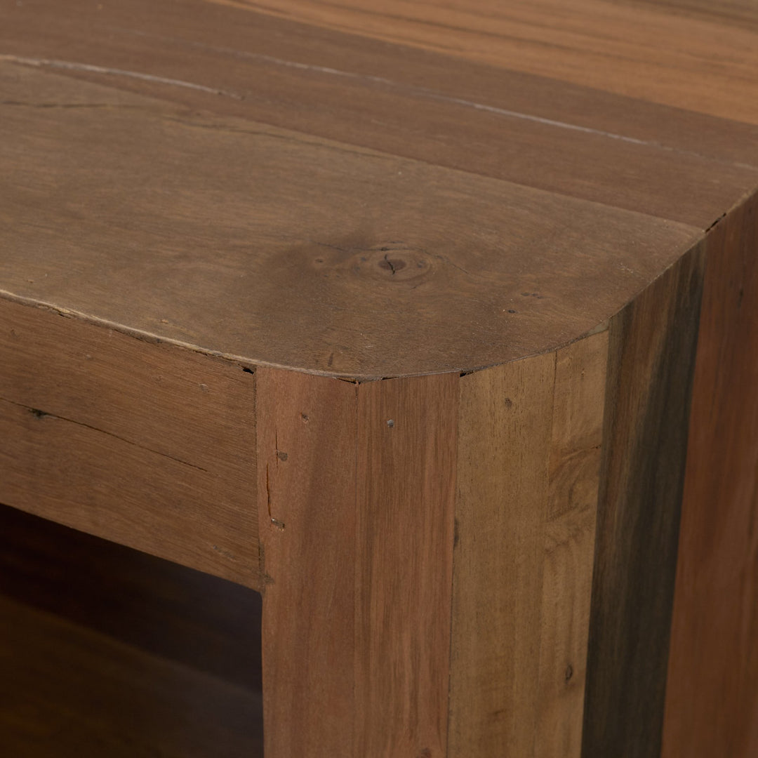 Dunmore Solid Wood Rectangular Open Shelf Side Table
