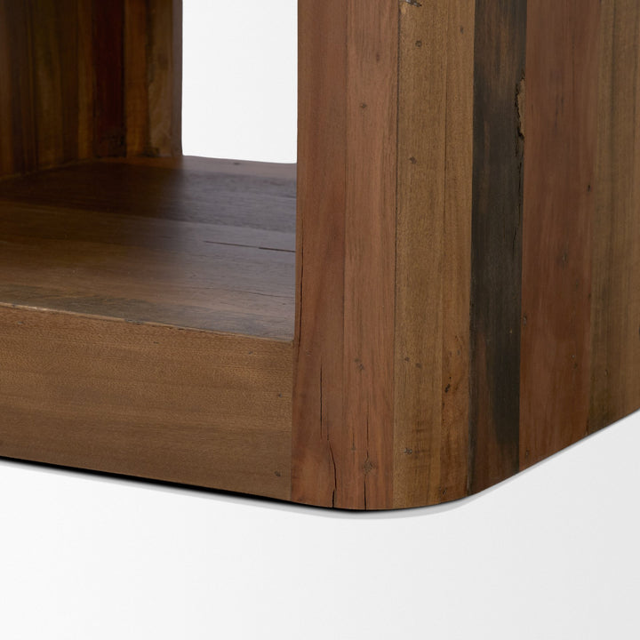 Dunmore Solid Wood Rectangular Open Shelf Side Table
