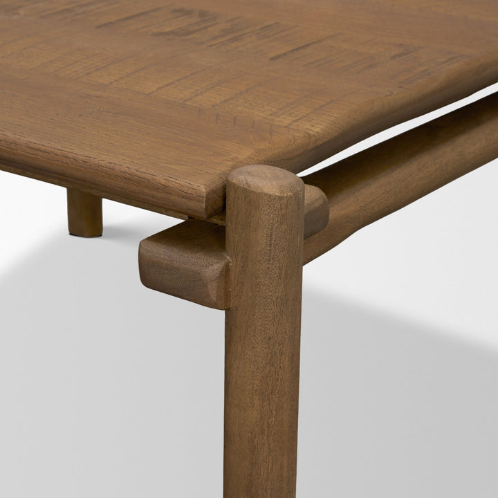 Riven Oak Wood Square Side Table