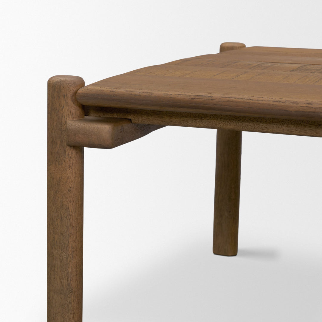 Riven Oak Wood Square Side Table