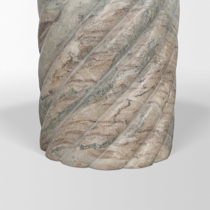 Ravello 42" Pink Marble Swirl Pedestal Base Round Dining Table
