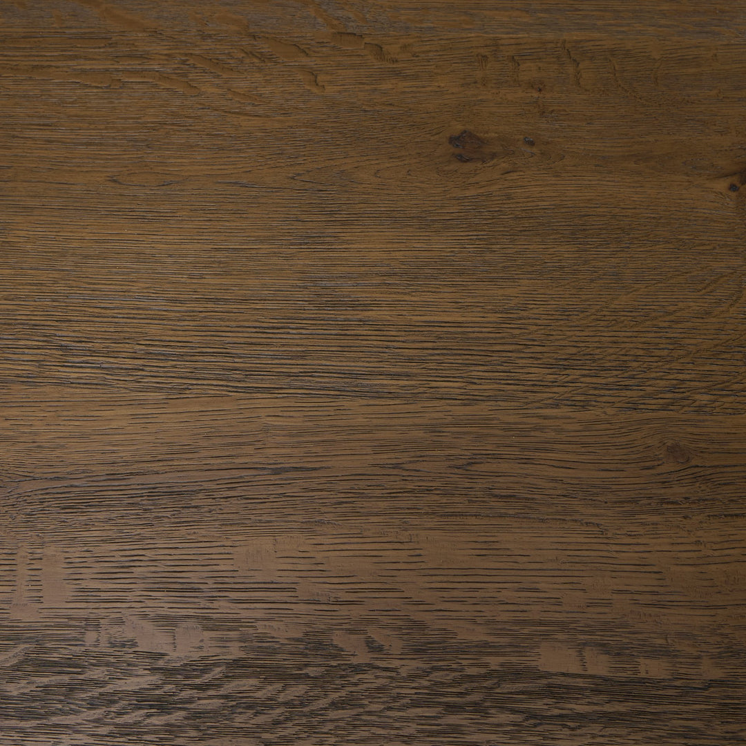 Kendrix 84" Dark Brown Oak Wood Extendable Rectangular Dining Table