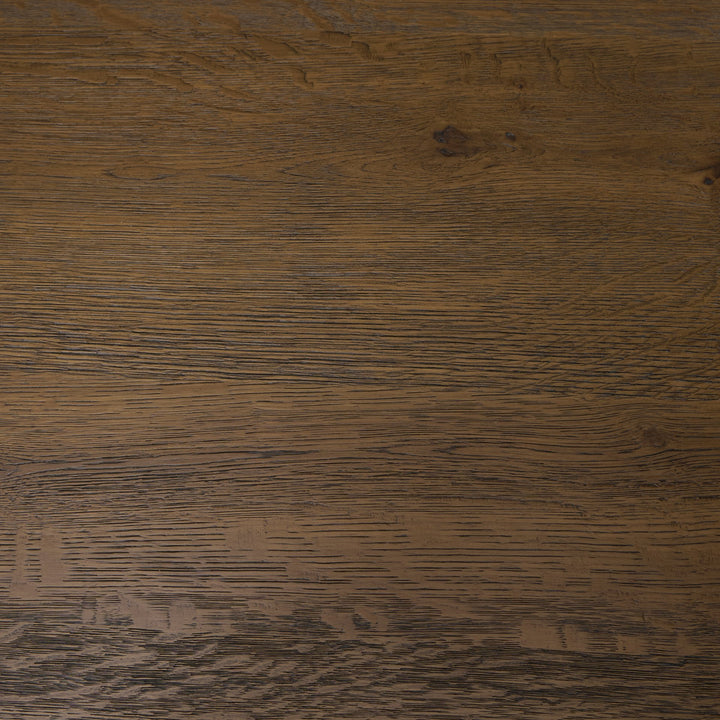 Kendrix 84" Dark Brown Oak Wood Extendable Rectangular Dining Table
