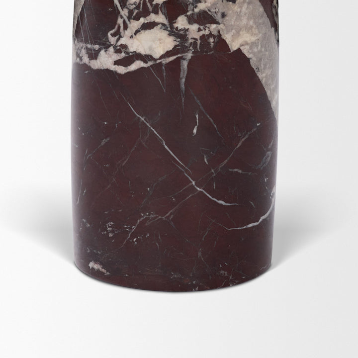Bellancia Rosso Red Levanto Marble Pedastal Side Table